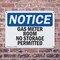 Signmission Gas Meter Room No Storage Permitted, 14 in W x Rectangle, Plastic OS-2PACK-NS-P-1014-L-13010 - alternate 6